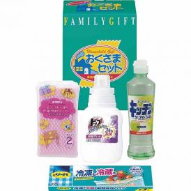 冬の贈り物洗剤おくさまセット ライオントップクリアリキッド抗菌（300g）・キッチンリフレッシュコンパクト（270ml）・リード冷凍も冷蔵も新鮮保存バッグ（タイ）（S3枚）・ネットスポンジ（中国）