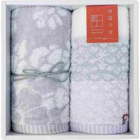 夏の贈り物お中元 フェイスタオル2P 今治ギフト グレー 34×75cm