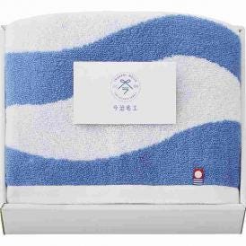 夏の贈り物お中元 フェイスタオル 今治名工 ブルー 33×80cm