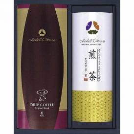 春の贈り物 煎茶・コーヒー詰合せ ホテルオークラ 煎茶 露（80g）・ドリップコーヒー オリジナルブレンド（7g×6p）×各1