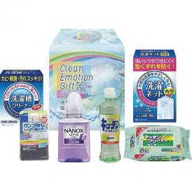 冬の贈り物クリーン・エモーションギフト ライオンNANOX one（380g）・キッチンリフレッシュコンパクト（270ml）・洗濯槽クリーナー（50g×2包入）・キッチンクリーナー（24枚入）・洗