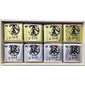 夏の贈り物お中元 木箱入り極金のしゃり・極銀のしゃり食べくらべギフトセット 初代田蔵 新潟県産コシヒカリ金しゃり（8分づき）・新潟県産コシヒカリ銀しゃり（各300g）×各4