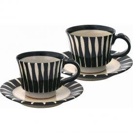 夏の贈り物お中元 コーヒーペア碗皿 匠魅 碗（直径8.2×6.7cm）・皿（直径14×2.2cm）×各2