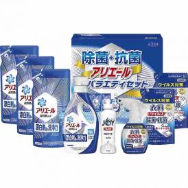 冬の贈り物除菌抗菌・アリエールバラエティセット ギフト工房 P&Gアリエールジェル詰替用（450g）×3、衣料除菌スプレー詰替用（250ml）×2、P&Gアリエールジェル（720g）・衣料除菌スプ