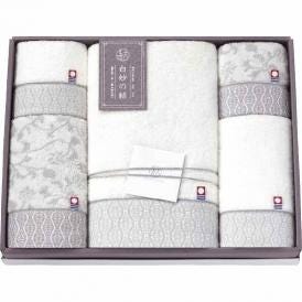 夏の贈り物お中元 タオルセット 白妙の結 フェイスタオル（約34×80cm）・ウォッシュタオル（約34×35cm）×各2、バスタオル（約60×120cm）×1