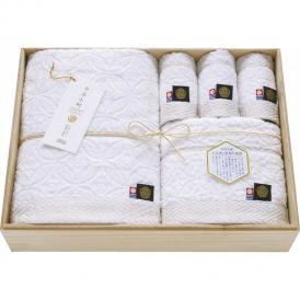 夏の贈り物お中元 今治小町 白無垢2タオルセット（木箱入） ハンドタオル（34×35cm）×3、バスタオル（60×120cm）・フェイスタオル（34×80cm）×各1