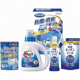 夏の贈り物お中元 抗菌消臭EXギフト ギフト工房 花王アタック抗菌EX（880g）・除菌キッチンジェル（200ml）・除菌キッチンジェル詰替用（160ml）・洗たく槽クリーナーEX（100g）×各1