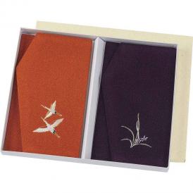 夏の贈り物お中元 丹後ちりめん刺繍金封ふくさ2Pセット 20.5×12cm