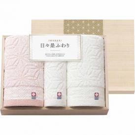 夏の贈り物お中元 フェイスタオル2P&ハンドタオル（木箱入） 今治 フェイスタオル：34×75cm、ハンドタオル：34×30cm