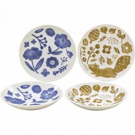 夏の贈り物お中元 プチプレート4P サンゴー 直径13×2.5cm