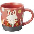 夏の贈り物お中元 マグカップ 夕立窯 桃色うさぎ 直径8.8×9.2cm