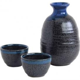 春の贈り物 高田焼釉重ね酒器揃 天目 杯（直径5.5×3.5cm）×2、徳利（直径8×11.5cm・280ml）×1