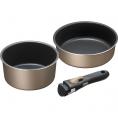 夏の贈り物お中元 IH対応着脱ハンドル鍋2点セット ブラナーノ2 フライパン18cm・鍋16cm（1.5L）・着脱ハンドル（約17cm）×各1