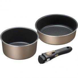 夏の贈り物お中元 IH対応着脱ハンドル鍋2点セット ブラナーノ2 フライパン18cm・鍋16cm（1.5L）・着脱ハンドル（約17cm）×各1