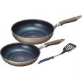 冬の贈り物IH対応フライパン26cm＆いため鍋28cm（ターナー付） ブラナーノ2 いため鍋：4.4 本体：アルミニウム合金（内面フッ素樹脂加工ダイヤモンドコート・外面焼付塗装）、底面：ステンレス