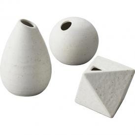 夏の贈り物お中元 ミニ一輪挿し3個セット なごみ 丸（直径7.5×7cm）・六角八面（7×8×6cm）・しずく（直径7×10cm）×各1