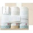 夏の贈り物お中元 フェイスタオル3P（国産木箱入） 和布小紋 34×75cm