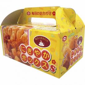 夏の贈り物お中元 にぎやかボックスS（120g） 亀田製菓 ハッピーターン×12、揚一番×8、ぷっくらサラダ・ぷっくら醤油×各4