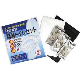 夏の贈り物お中元 抗菌消臭簡易トイレ3回分 排便処理袋・吸収性凝固剤×各3、収納外袋×1