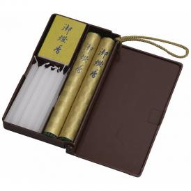 夏の贈り物お中元 御燈香 ミニ ローソク1号×10、線香×2、ケース（8×14.8×2cm）・マッチ・ヒモ×各1