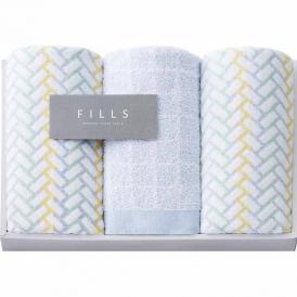夏の贈り物お中元 フェイスタオル3P FILLS カラー&ブルー 34×75cm