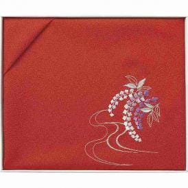 夏の贈り物お中元 刺繍入り二巾風呂敷 洛北 赤 71×70cm