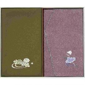 夏の贈り物お中元 刺繍入り金封包み&金封ふくさ 洛北 紫蓮 金封包み：38×37cm、金封ふくさ：20×12cm