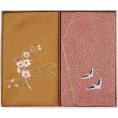 夏の贈り物お中元 刺繍入り金封包み&金封ふくさ 洛北 赤鶴 金封包み：38×37cm、金封ふくさ：20×12cm