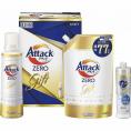 春の贈り物 アタックZEROギフト 花王 アタックZERO詰替用（770g）・アタックZERO（580g）・キュキュットクリア除菌（240ml）×各1