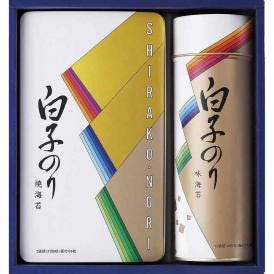 夏の贈り物お中元 海苔詰合せ 白子のり 焼のり2袋詰（2切8枚）・味のり12袋詰（8切5枚）×各1