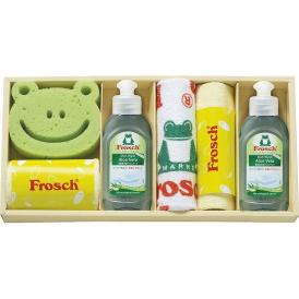 夏の贈り物お中元 キッチン洗剤ギフト フロッシュ マイクロファイバークロス（中国）（25×25cm）×3、フロッシュミニ（アロエヴェラ）（オーストリア）（100ml）×2、スポンジ（中国）×1
