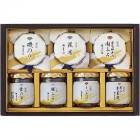 夏の贈り物お中元 佃煮詰合せ 磯じまん 磯のり（115g）・鯛みそ（105g）・雪の下・刻み生姜煮（各95g）・黒毛和牛の肉みそ・しいたけ（各90g）・昆布（70g）×各1