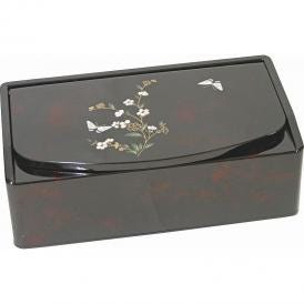 夏の贈り物お中元 ルビー蝶 ティッシュボックス 鏡付 26×13.5×9cm