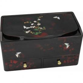 春の贈り物 ルビー蝶 ティッシュボックス 小物入れ 26×14.5×14.5cm