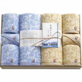 夏の贈り物お中元 愛媛今治 木箱入りタオルセット 今治きらら フェイスタオル（34×75cm）×4、バスタオル（60×115cm）・ハンドタオル（34×34cm）×各2