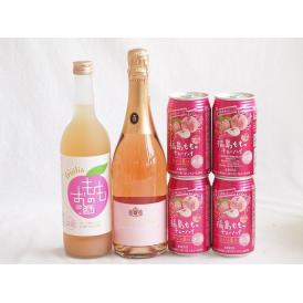桃のお酒を楽しめる6本セット(国産もものお酒 脱アルコールカールユングピーチ(ドイツ) 福島もものチューハイ缶) 720ml×1本 750ml×1本 350ml×4本