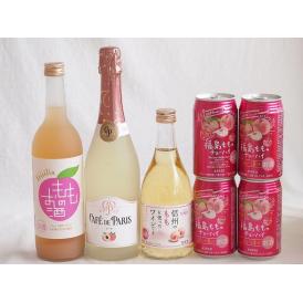 桃のお酒を楽しめる7本セット(国産もものお酒 信州のももを使ったワイン カフェ ド パリ ピーチスパークリング(フランス) 福島もものチューハイ缶) 720ml×1本 500ml×1本 750ml×1