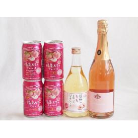 桃のお酒を楽しめる6本セット(信州のももを使ったワイン 脱アルコールカールユングピーチ(ドイツ) 福島もものチューハイ缶) 500ml×1本 750ml×1本 350ml×4本