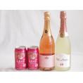 桃のお酒を楽しめる4本セット(カフェ ド パリ ピーチスパークリング(フランス) 脱アルコールカールユングピーチ(ドイツ) 福島もものチューハイ缶) 750ml×2本 350ml×2本
