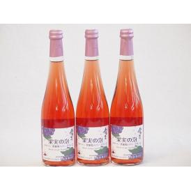3本セット(果実の泡 北海道黒葡萄スパークリングロゼ(やや甘口)) 500ml×3本
