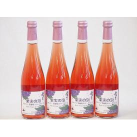 4本セット(果実の泡 北海道黒葡萄スパークリングロゼ(やや甘口)) 500ml×4本