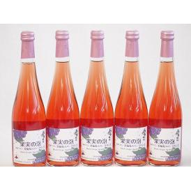5本セット(果実の泡 北海道黒葡萄スパークリングロゼ(やや甘口)) 500ml×5本