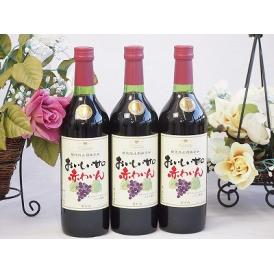 3本セット(酸化防止剤無添加 おいしい甘口 赤わいん) 720ml×3本