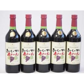 5本セット(酸化防止剤無添加 おいしい甘口 赤わいん) 720ml×5本