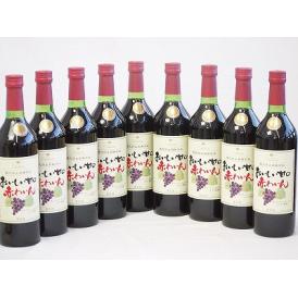 9本セット(酸化防止剤無添加 おいしい甘口 赤わいん) 720ml×9本