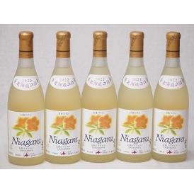 5本セット(おたる完熟ナイアガラ生葡萄酒 白ワイン甘口(北海道)) 720ml×5本