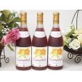 3本セット(おたるプレミアムキャンベル生葡萄酒 赤ワイン甘口(北海道)) 720ml×3本