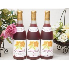 3本セット(おたるプレミアムキャンベル生葡萄酒 赤ワイン甘口(北海道)) 720ml×3本