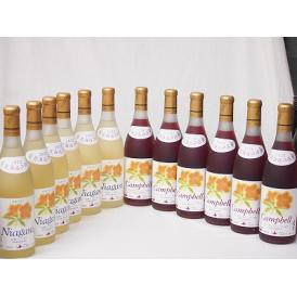 12本セット(おたる完熟ナイアガラ生葡萄酒 白ワイン甘口(北海道) おたるプレミアムキャンベル生葡萄