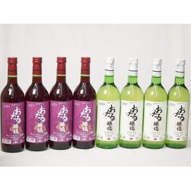 8本セット(おたる醸造キャンベルアーリ生葡萄酒 赤ワイン辛口(北海道) おたる醸造ナイアガラ生葡萄酒